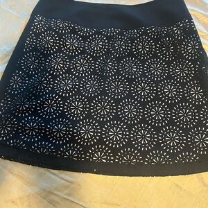 Krimson Klover Black Laser-Cut A-Line women swimming skirtwith Floral Medallions